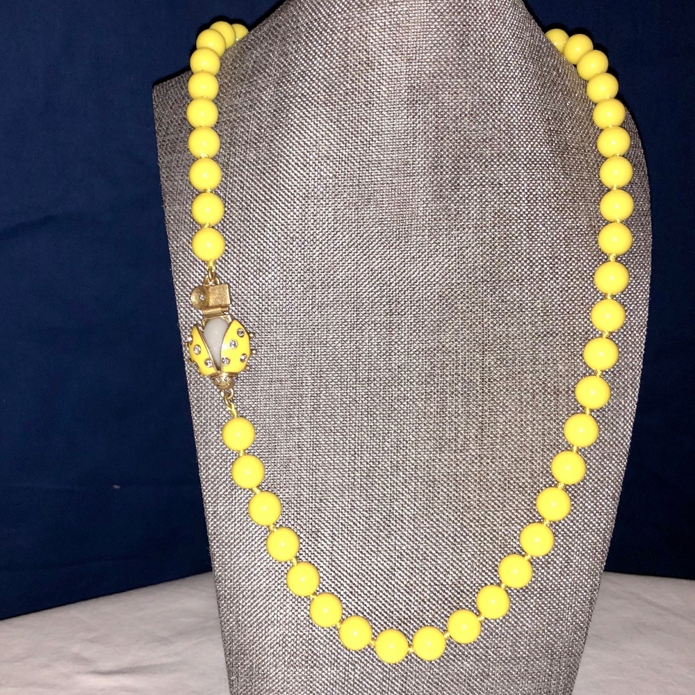 NWOT J. Crew Yellow Ladybug Necklace